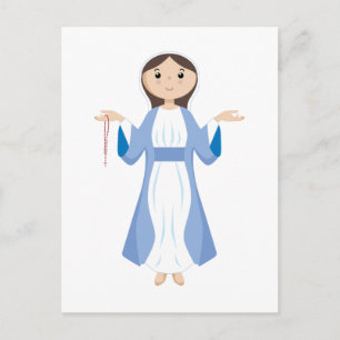 Mor Mary med Rosary Vykort
