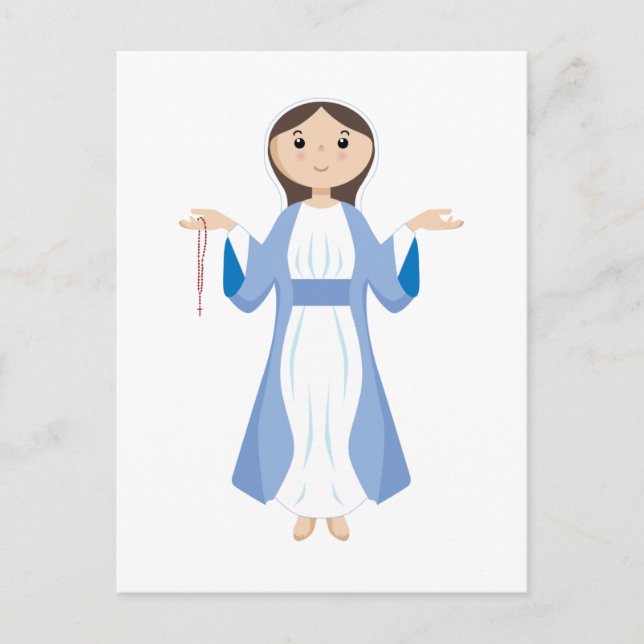 Mor Mary med Rosary Vykort (Framsida)
