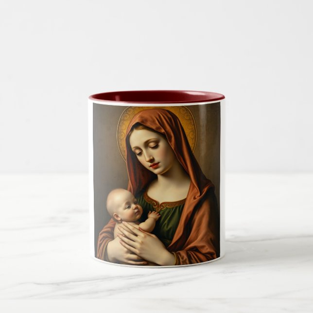 Mor Mary och Baby Jesus Coffee Mugg (Center)