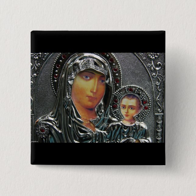 Mor Mary och Baby Jesus Knapp (Framsida)