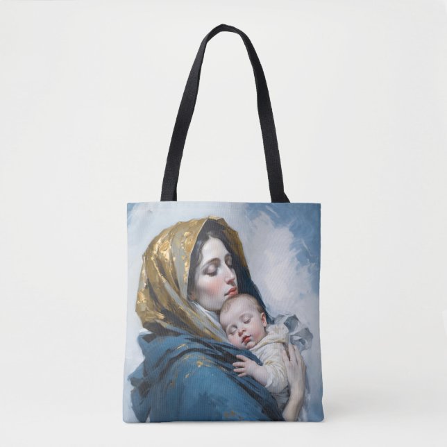 Mor Mary och Baby Jesus Tygkasse (Framsida)