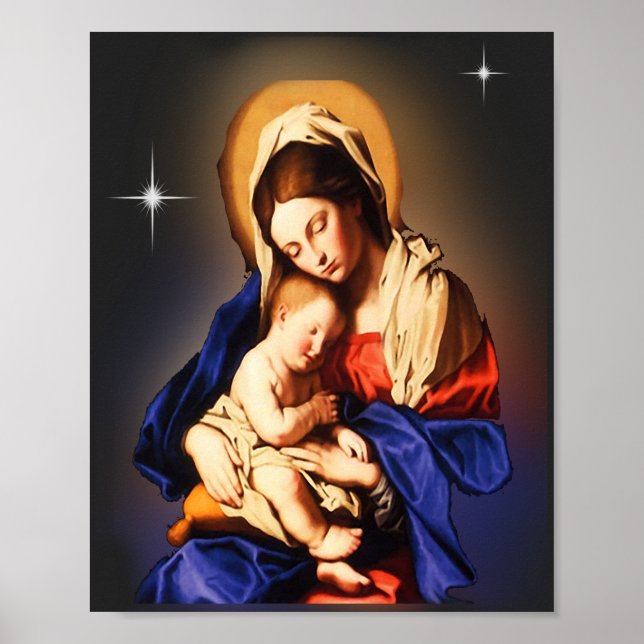 Mor Mary och Child Jesus Poster (Framsidan)