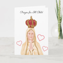 Mor Mary Prayer for Ill Child - Foldad Kort