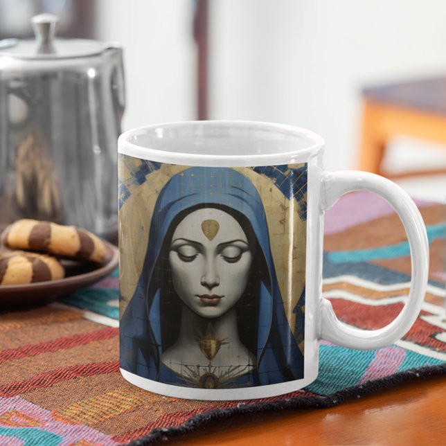 Mor Mary Praying version 4 Kaffemugg (Mother Mary Praying version 4 Coffee Mug
)
