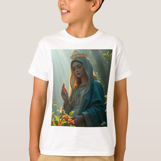 Mor Mary Queen of Heaven Barn Tee Shirt (Framsida)