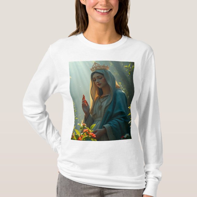 Mor Mary Queen of Heaven Women's Långärmad T Shirt (Framsida)
