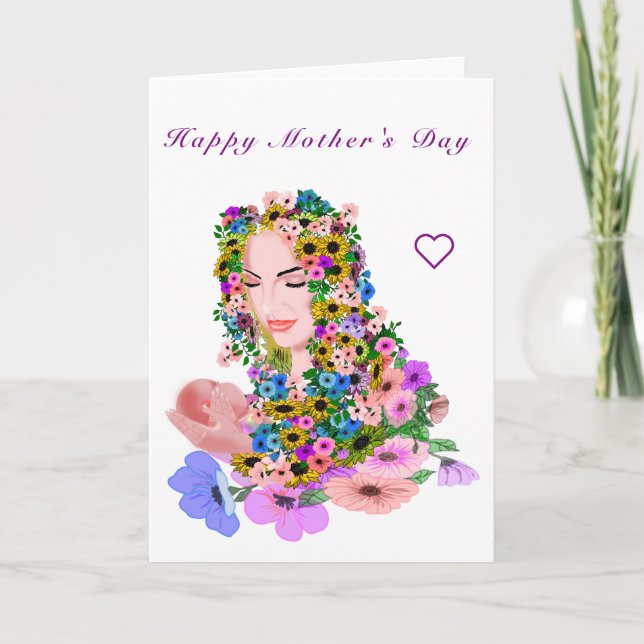 Mor med Baby Mors dag-kort, målning Kort (Framsida)