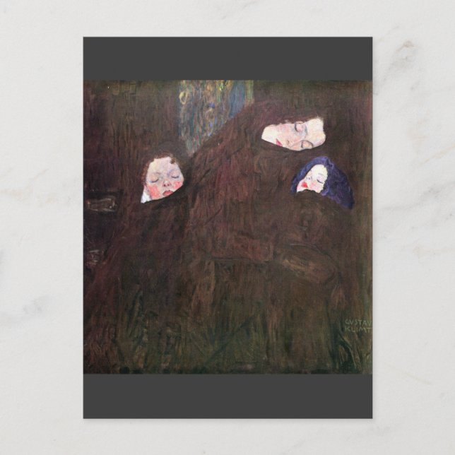 Mor med barn av Gustav Klimt Vykort (Framsida)