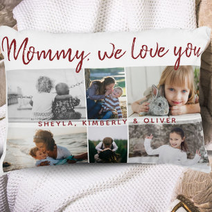 Mor med Kids och Family Mamma 6 Photo Collage Prydnadskudde