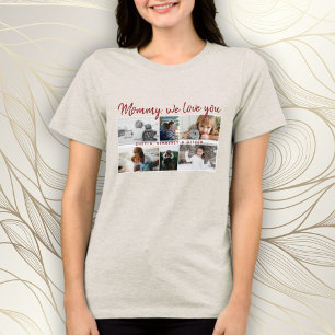 Mor med Kids och Family Mamma 6 Photo Collage T Shirt