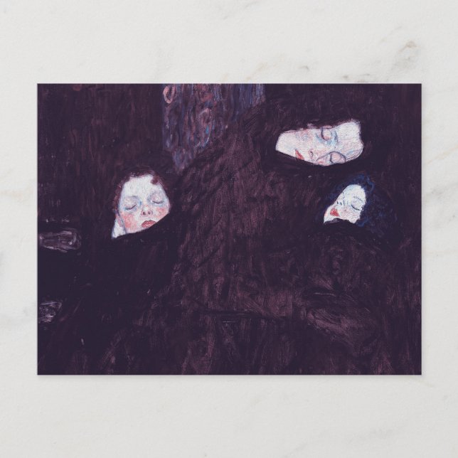 Mor med två barn som målas av Gustav Klimt Vykort (Framsida)