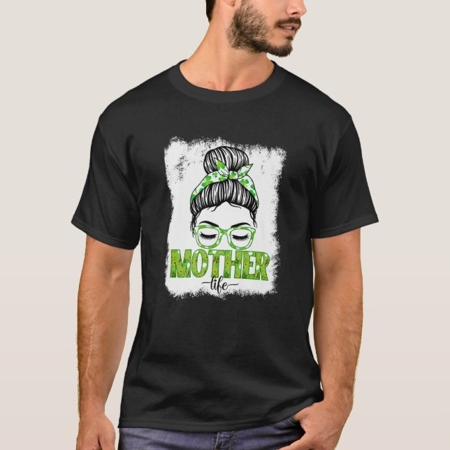 Mor Messy Bun Funny St patrick's day Irish Tur T Shirt (Framsida)