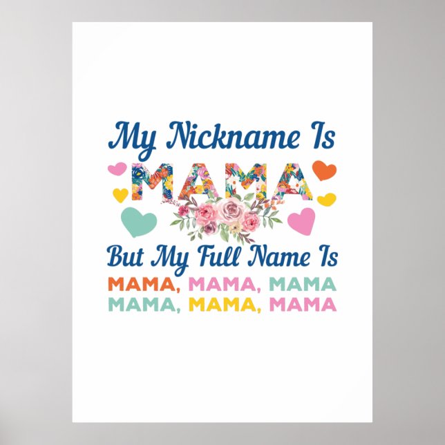 Mor mitt smeknamn är Mamma födelsedagen Poster (Framsidan)