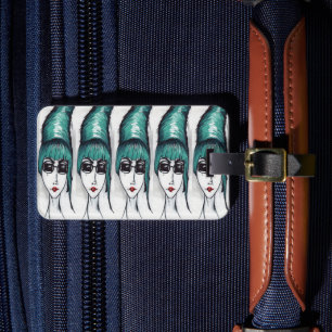 Mor Monster Teal Biskaka Sassy Pop Art Bagagebricka