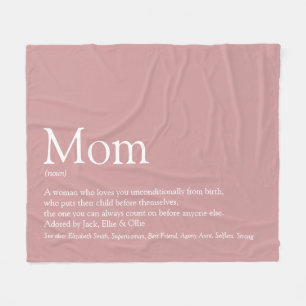 Mor Mor mamma Definition Dammult rosa Fleecefilt
