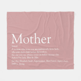 Mor Mor mamma Definition Dammult rosa Fleecefilt