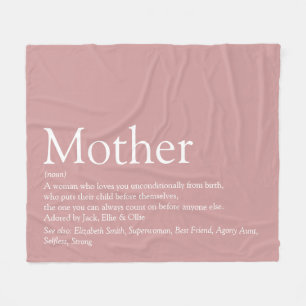 Mor Mor mamma Definition Dammult rosa Fleecefilt