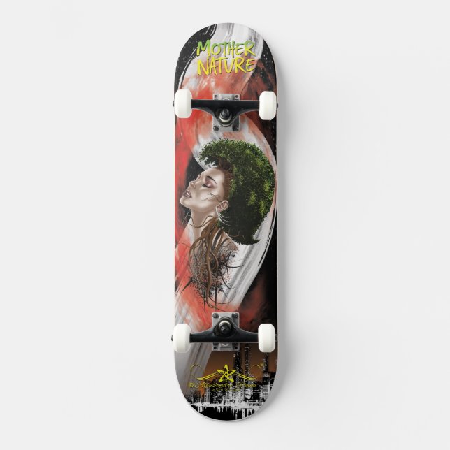 Mor natur 2/4 mini skateboard bräda 18,5 cm (Framsida)