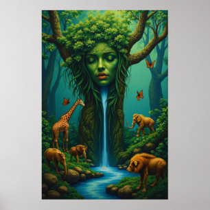 Mor Nature’s Embrace - Surreal Wildlife Fantasy Poster