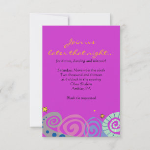 MOR NATURE SWIRL Fladdermus Pub Mitzvah Party-kort Inbjudningar