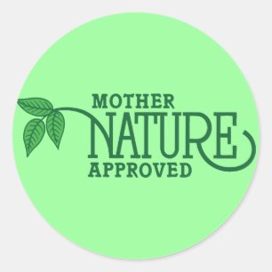 Mor-naturen godkänd runt klistermärke