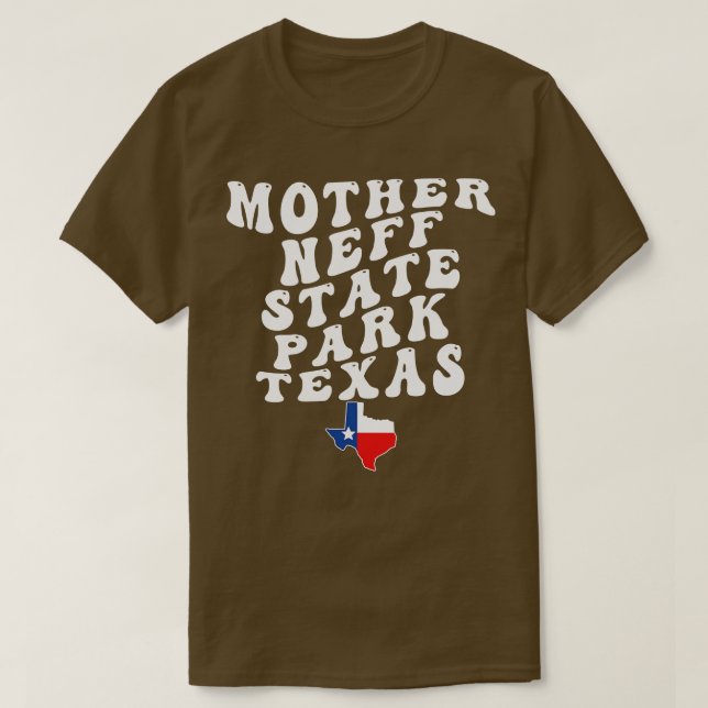 Mor Neff State Park Texas Retro Vågigt 1970-talste T Shirt (Design framsida)
