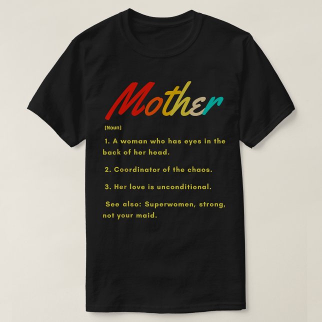 Mor Noun Definition Mamma Mamma betyder underbart  T Shirt (Design framsida)