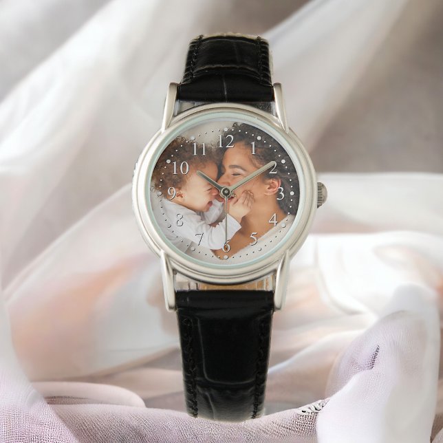 Mor och Baby Anpassningsbar Photo Mors dag Armbandsur (Personalize with your photo for a custom one-of-a-kind gift!)
