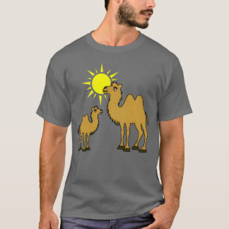 Mor och Baby Camel med Sol-gåva T Shirt
