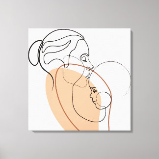Mor och baby canvastryck