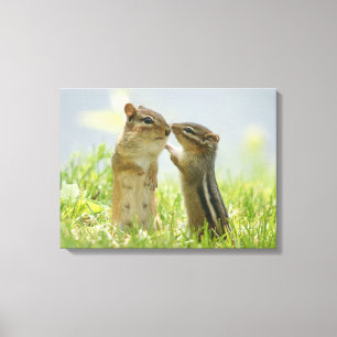 Mor och Baby Chipmunk Canvastryck