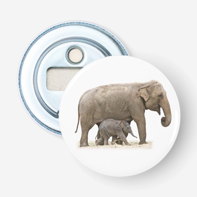 Mor och Baby Elephant Flasköppnare (Framsidan)