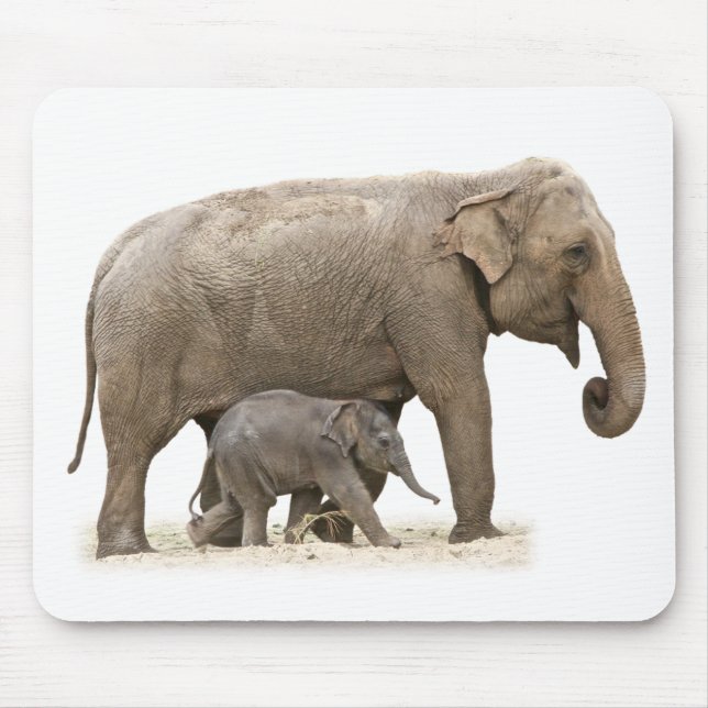 Mor och Baby Elephant Musmatta (Framsidan)