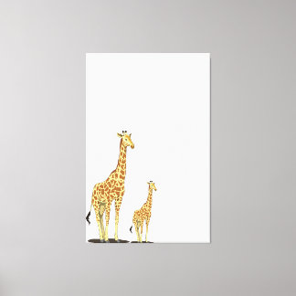 Mor och Baby Giraffe - en Gentle Bond Canvastryck