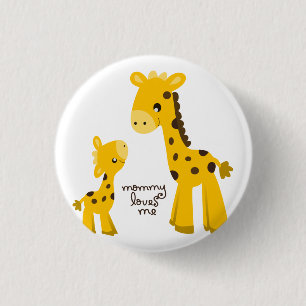 Mor och Baby Giraffe Knapp