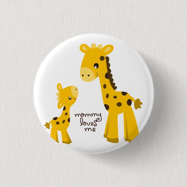 Mor och Baby Giraffe Knapp (Framsida)