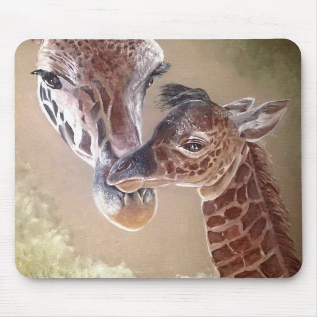 Mor och Baby Giraffe Musmatta (Framsidan)