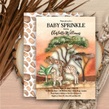 Mor och Baby Giraffe Safari Baby Sprinkle