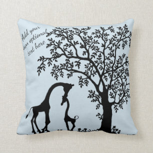 Mor och Baby Giraffe Silhouette Accent Pillow Kudde