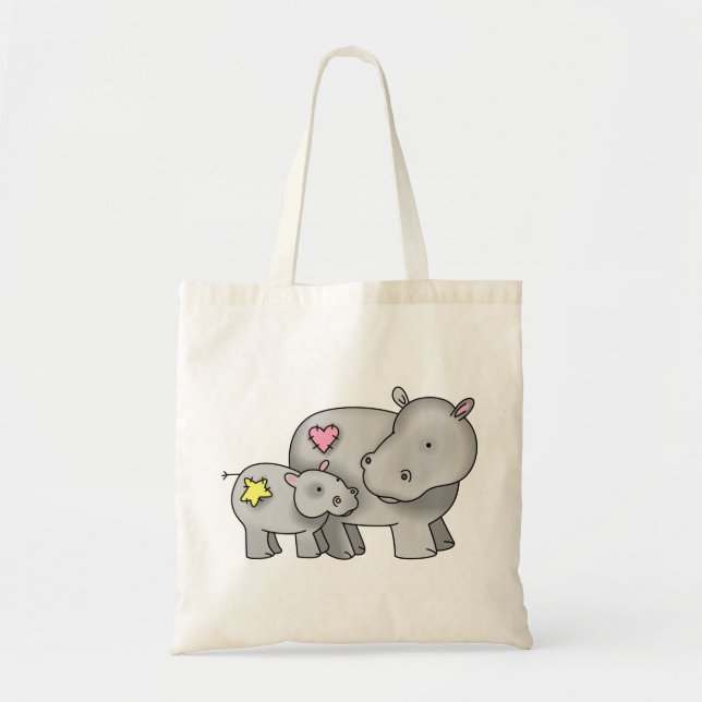 Mor och Baby Hippo Tygkasse (Framsidan)