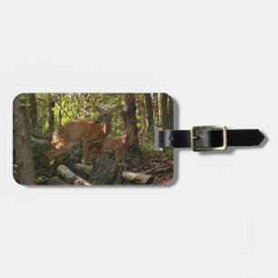 Mor och Baby Hjort i Shenandoah nationalpark Bagagebricka