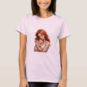 Mor och Baby Kärlek-Heartfilt-anslutning T-Shirt