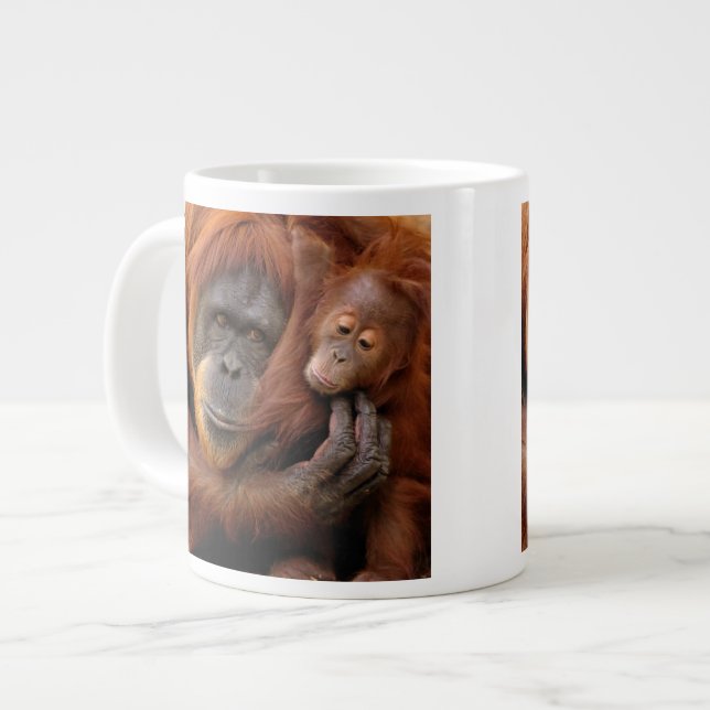 Mor och Baby Orangutan Jumbo Mugg (Framsida vänster)