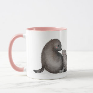 Mor och baby päls sälen "Bästa morsa någonsin" mug Mugg