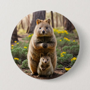 Mor och Baby Quokka, Button Badge Knapp