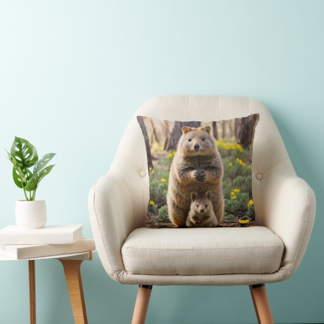 Mor och Baby Quokka, Cushion Kudde (Stol)