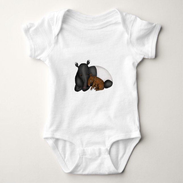 Mor och baby tapir baby, en-biet-kardydräkt t shirt (Framsida)