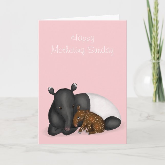 Mor och baby tapir Mothering Söndag Kort (Framsida)