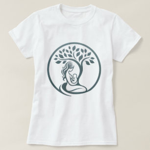 Mor och Baby Träd Simple Silhouette Birth, Gift T Shirt