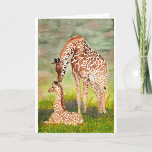Mor- och babygiraff kort